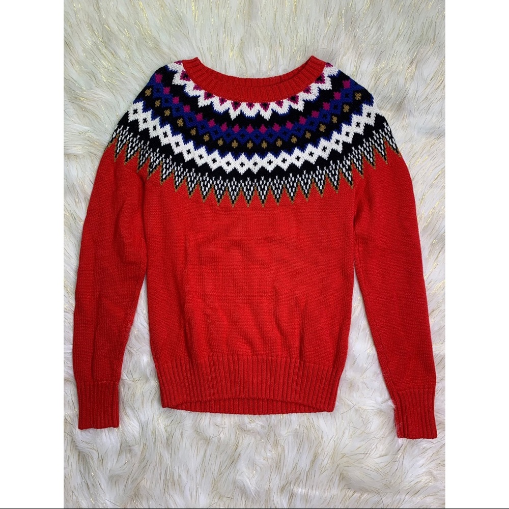 Old Navy - Red Heavy Sweater with Holiday Print